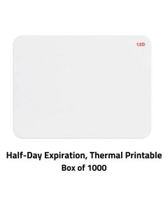 TEMPbadge® Half-Day Expiring Visitor Badge FRONT, Thermal Printable, Box of 1000