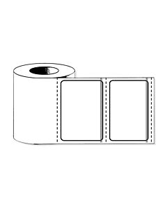 Label Direct Thermal Paper Permanent 1" Core 4" x 2" White with Black Bar 800 per Roll, 5 Rolls per Box
