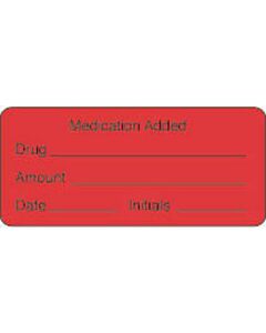Label Paper Permanent Medication Added 2 1/4" x 7/8", Fl. Red, 1000 per Roll