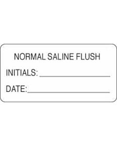 Label Paper Permanent Normal Saline Flush 2" x 1", White, 1000 per Roll