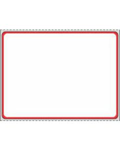 Label Direct Thermal Paper Permanent 3" Core 4"x3 White with Red 1500 per Roll, 8 Rolls per Case