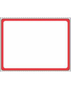 Label Direct Thermal Paper Permanent 1" Core 4"x3" White with Red 500 per Roll, 8 Rolls per Case