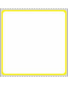 Label Direct Thermal Paper Permanent 3"" Core 3x3 White with Yellow 1500 per Roll, 8 Rolls per Case