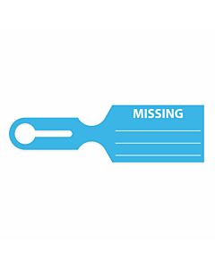 Ident-Alert® Message Tag "Missing" 8 1/2"x2 1/2" Blue 1000 per Case
