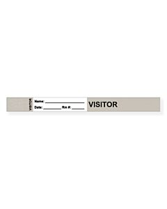 Visitor Pass Wristband Tamper-Evident Tyvek® Visitor Name: 1" x 10" Adult Gray - 1000 per Case