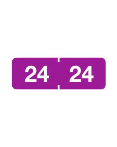 Ames® Compatible Color Code Label Year "24", 1-1/2" x 1/2", Purple, Mylar, 500 Per Roll