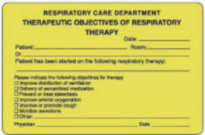 Label Paper Permanent Respiratory Care 4" x 2 5/8", Fl. Yellow, 500 per Roll