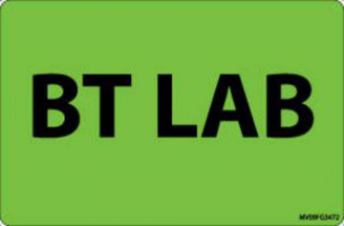 Communication Label (Paper, Removable) Bt Lab 4" x 2 5/8" Fluorescent Green - 375 per Roll