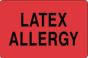 Label Paper Permanent Latex Allergy 4" x 2 5/8", Fl. Red, 500 per Roll