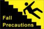Label Paper Removable Fall Precautions 8" x 5 1/4", Yellow, 50 per Package