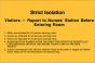 Label Paper Removable Strict Isolation 8" x 5 1/4", Yellow, 50 per Package