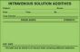 Label Paper Permanent Intravenous Solution, 4" x 2 5/8", Fl. Green, 500 per Roll