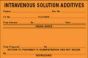Label Paper Permanent Intravenous Solution, 4" x 2 5/8", Fl. Orange, 500 per Roll
