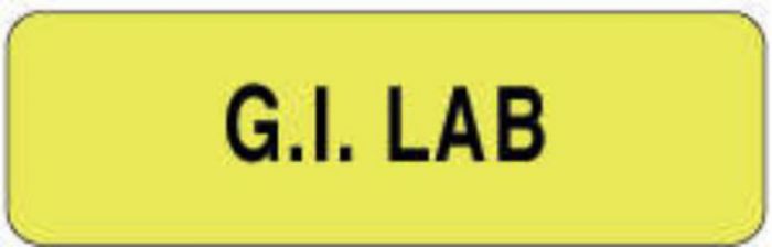 Label Paper Permanent GI Lab  2 7/8"x7/8" Fl. Yellow 1000 per Roll
