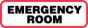 Label Paper Permanent Emergency Room  1 1/4"x3/8" White with Red 1000 per Roll