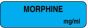 Anesthesia Label (Paper, Permanent) Morphine mg/ml 1 1/4" x 3/8" Blue - 1000 per Roll
