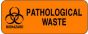 Hazard Label (Paper, Permanent) Biohazard Pathological  2 1/4"x7/8" Fluorescent Orange - 1000 Labels per Roll