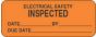 Label Paper Removable Electrical Safety 2 1/4" x 7/8", Fl. Orange, 1000 per Roll
