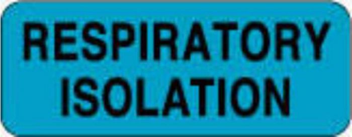 Label Paper Permanent Respiratory Isolation 2 1/4" x 7/8", Blue, 1000 per Roll