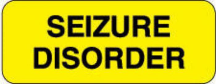 Label Paper Permanent Seizure Disorder 2 1/4" x 7/8", Fl. Yellow, 1000 per Roll