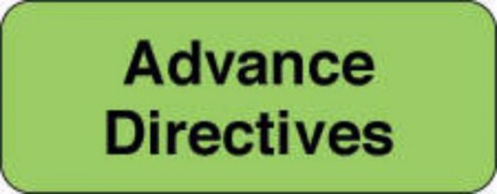 Label Paper Permanent Advance Directives  2 1/4"x7/8" Fl. Green 1000 per Roll