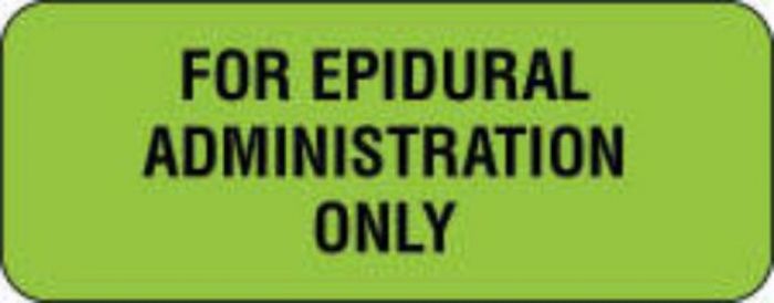 Communication Label (Paper, Permanent) For Epidural 2 1/4" x 7/8" Fluorescent Green - 1000 per Roll