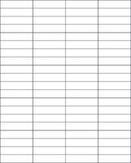Chart Labels Laser Paper Portrait 2x1/2 White - 80 per Sheet, 100 Sheets per Pack