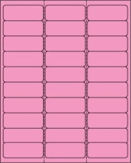 Chart Labels Laser Portrait 2 5/8"x1 Fluorescent Pink - 30 per Sheet, 30 Sheets per Pack
