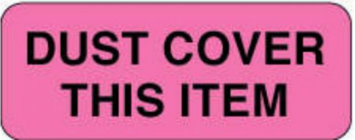 Label Paper Removable Dust Cover This Item 2 1/4" x 7/8", Fl. Pink, 1000 per Roll