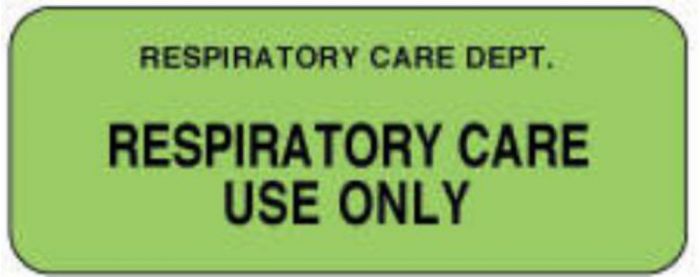 Label Paper Permanent Respiratory Care 2 1/4" x 7/8", Fl. Green, 1000 per Roll