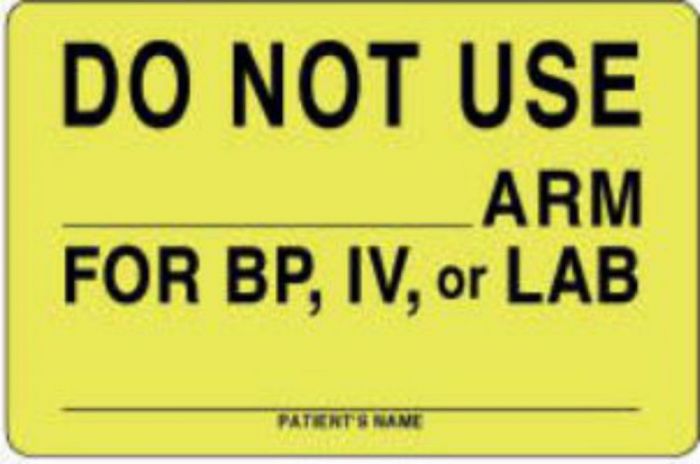 Label Paper Removable Do Not Use ___ Arm 4" x 2 5/8", Fl. Yellow, 500 per Roll