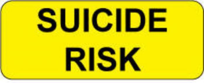 Label Paper Permanent Suicide Risk 2 1/4" x 7/8", Yellow, 1000 per Roll