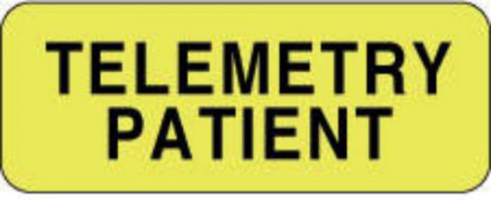 Label Paper Permanent Telemetry Patient 2 1/4" x 7/8", Fl. Yellow, 1000 per Roll