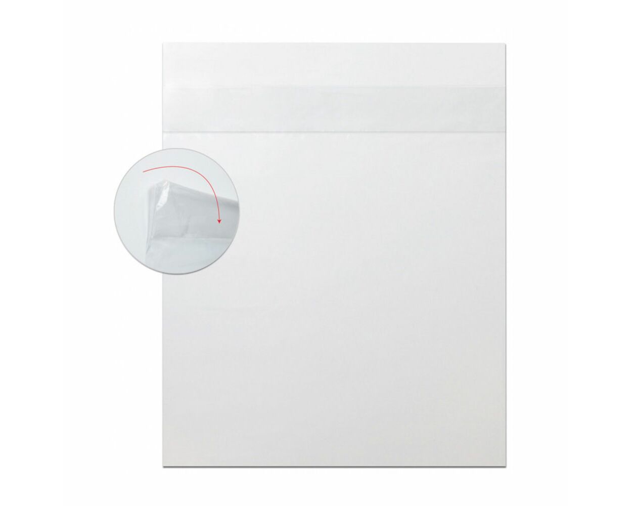 Pergamy pochette 90 g, ft C4: 229 x 324 mm, auto-adhésives, blanc