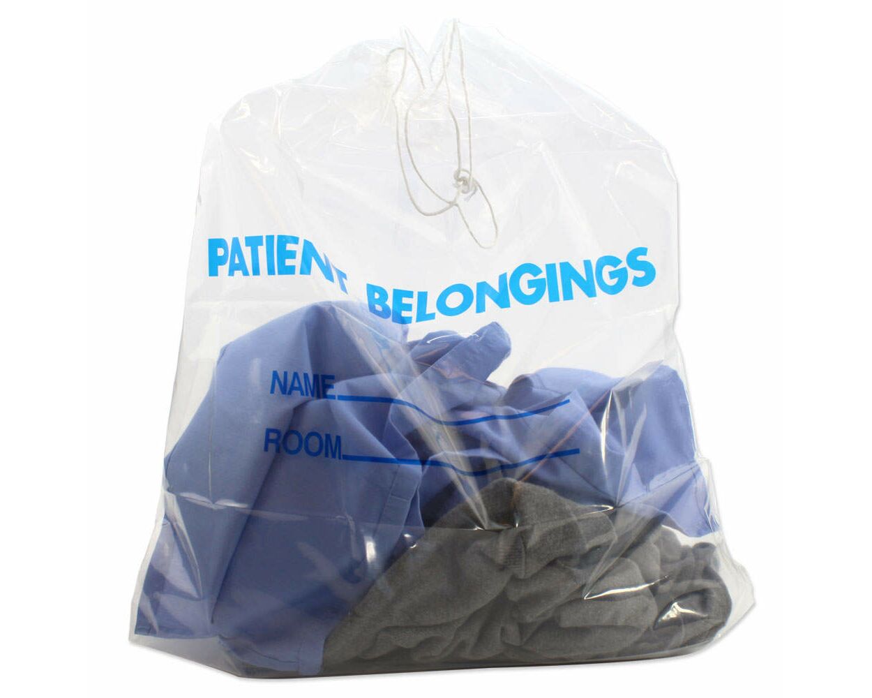 Clear PLASTIC PATIENT BELONGINGS BAG - PDC (PBD08)
