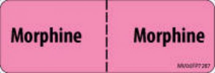 Label Paper Removable Morphine: Morphine, 1" Core, 2 15/16" x 1", Fl. Pink, 333 per Roll