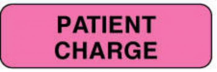 Label Paper Removable Patient Charge 1 1/4" x 3/8", Fl. Pink, 1000 per Roll