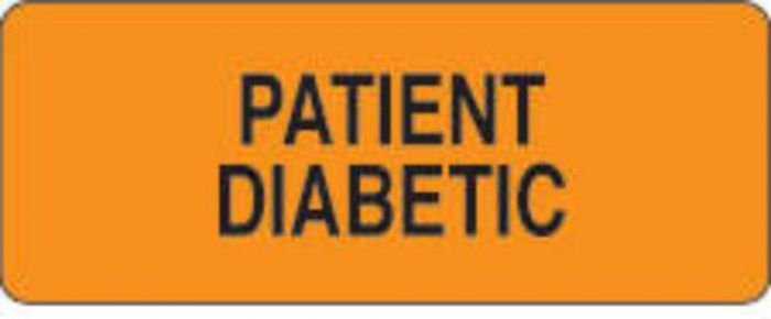 Label Paper Permanent Patient Diabetic 2 1/4" x 7/8", Fl. Orange, 1000 per Roll