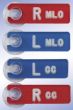 X-Ray Marker Mammography Set|Abbreviated Right and Left|with Suction Cup "CC" and "MLO" Blue and Red Acrylic 1-7/8" X 5/8" X 9/64", 4 per Set