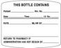 Label Paper Permanent This Bottle Contains 3" Core 2" 1/2" x 2, White, 500 per Roll