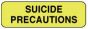 Label Paper Permanent Suicide Precautions 1 1/4" x 3/8", Fl. Yellow, 1000 per Roll