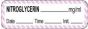 Anesthesia Label with Date, Time & Initial (Paper, Permanent) Nitroglycerin mg/ml 1 1/2" 1 1/2" x 1/2" White with Violet - 1000 per Roll