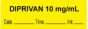 Anesthesia Tape with Date, Time & Initial (Removable) "Diprivan 10 mg/ml" 1/2" x 500" Yellow - 333 Imprints - 500 Inches per Roll