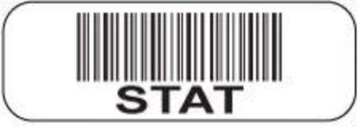 Communication Label (Paper, Permanent) STAT 1 1/2" x 1/2" White - 250 per Roll