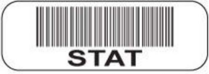 Communication Label (Paper, Permanent) STAT 1 1/2" x 1/2" White - 250 per Roll