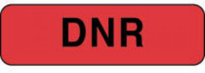 Label Paper Permanent DNR  1 1/4"x3/8" Fl. Red 1000 per Roll