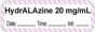 Anesthesia Label with Date, Time & Initial | Tall-Man Lettering (Paper, Permanent) "Hydralazine 20 mg/ml" 1 1/2" x 1/2" White with Violet - 1000 per Roll