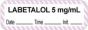 Anesthesia Label with Date, Time & Initial (Paper, Permanent) "Labetalol 5 mg/ml" 1 1/2" x 1/2" White with Violet - 1000 per Roll