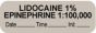 Anesthesia Label with Date, Time & Initial (Paper, Permanent) "Lidocaine 1% Epi" 1 1/2" x 1/2" Gray - 1000 per Roll