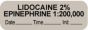 Anesthesia Label with Date, Time & Initial (Paper, Permanent) "Lidocaine 2% Epi" 1 1/2" x 1/2" Gray - 1000 per Roll